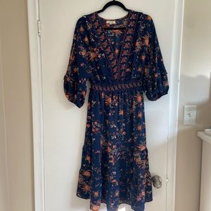 MIDI Fall navy blue dress